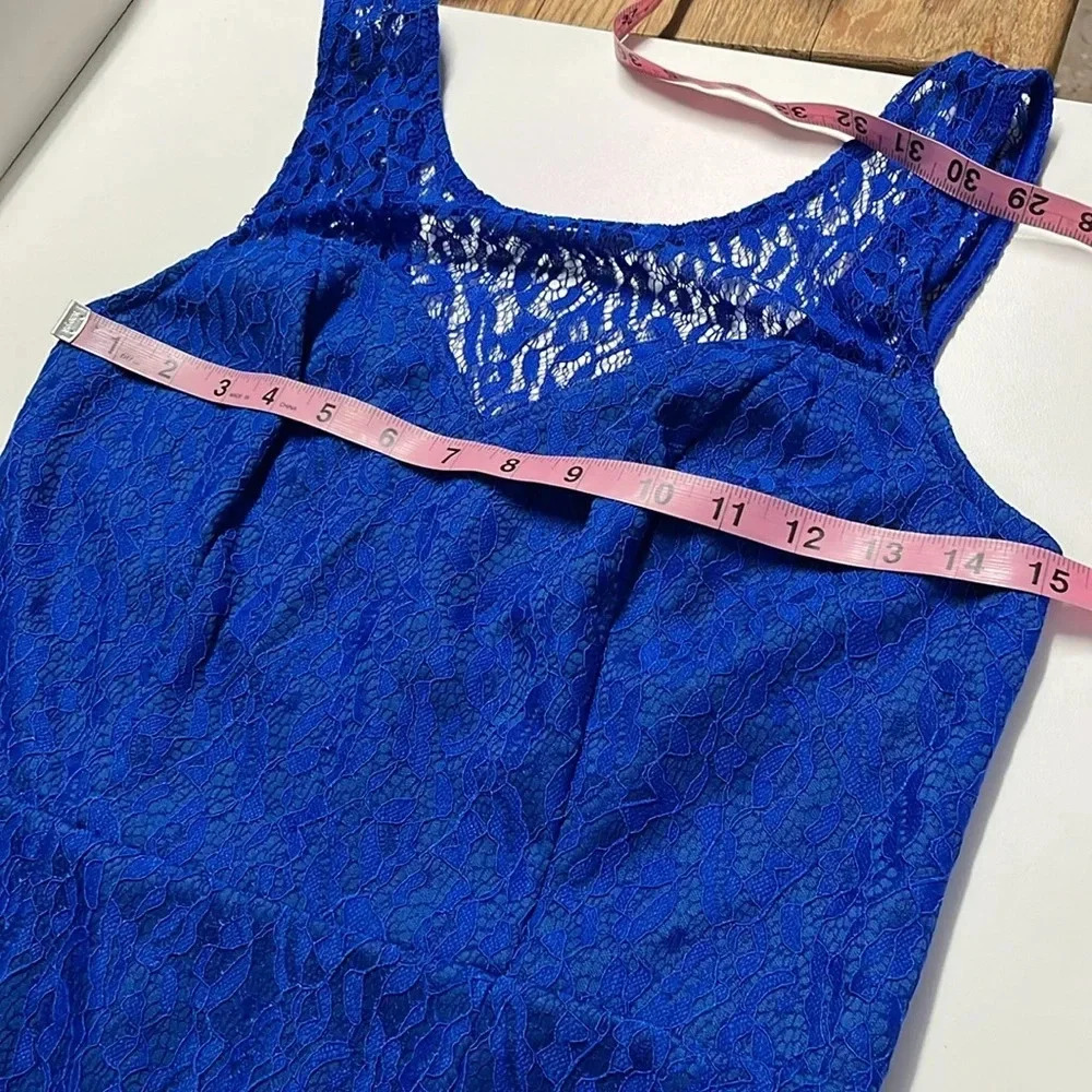 Long‎ dress size 10 royal blue long dress sweetheart neckline all over crochet